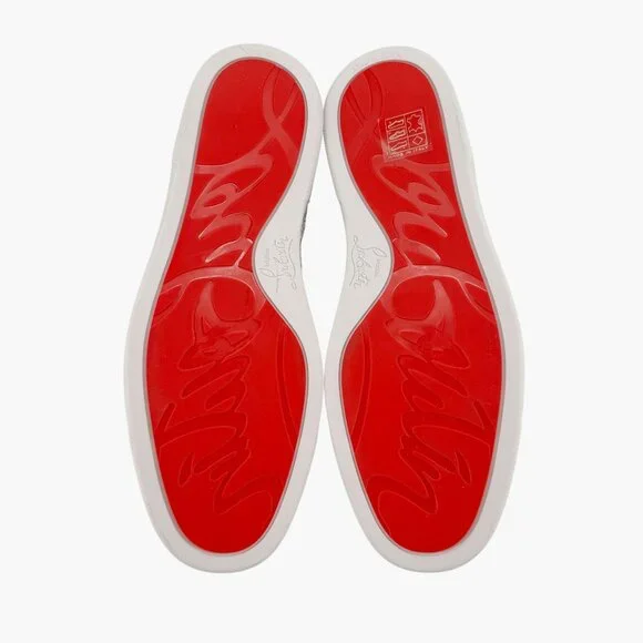 Christian Louboutin Louis Strass High Top Sneakers Size 40 US 10 White Crystal - Picture 3 of 15